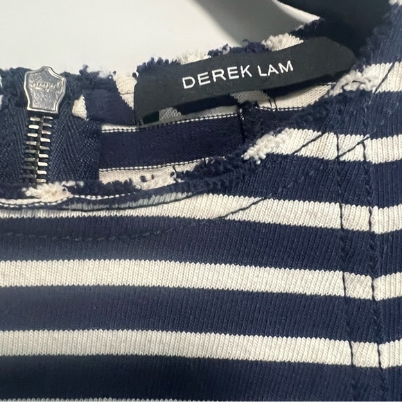 Derek Lam Navy White Striped Sleeveless Tunic length blouse Excellent Condition - Picture 4 of 5